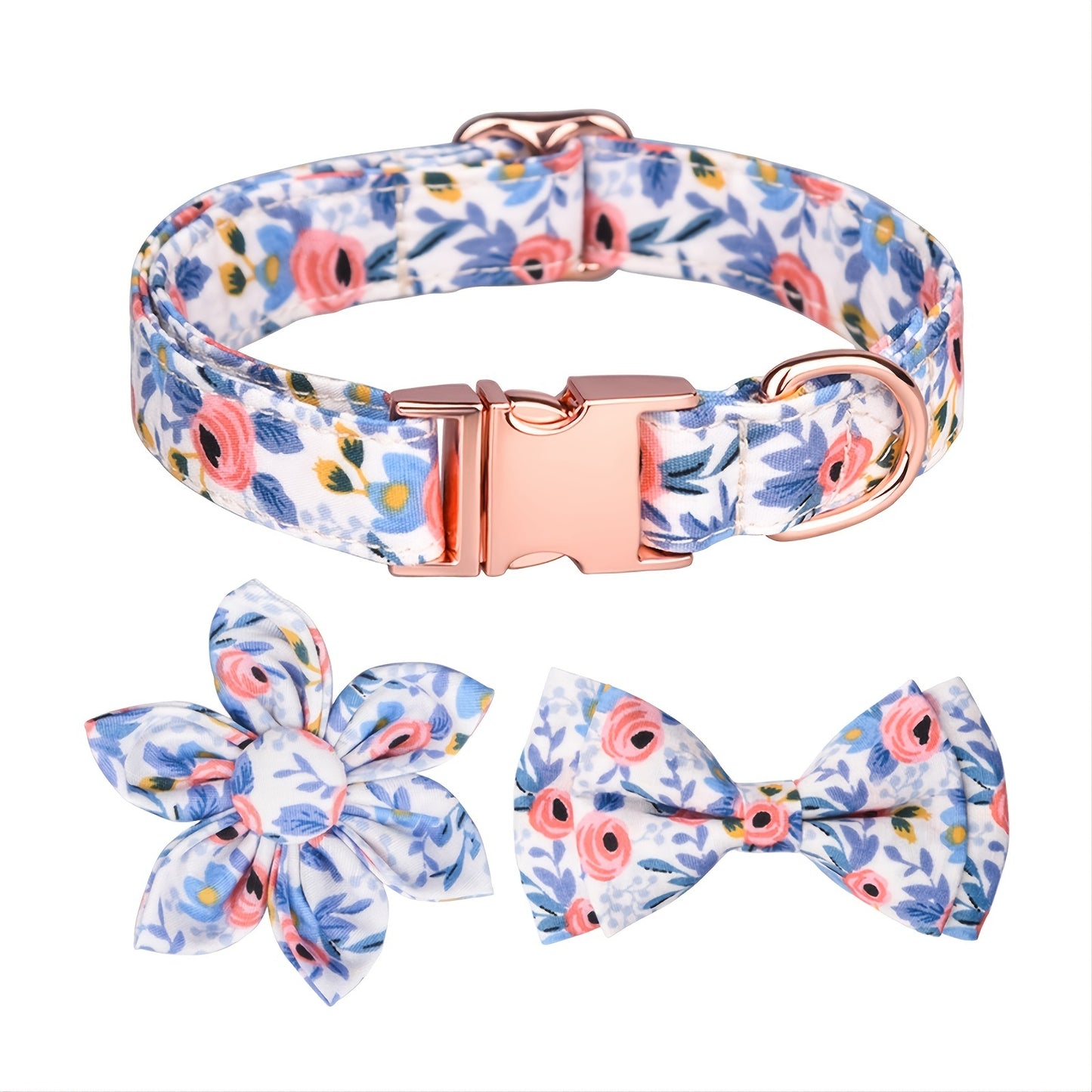 Sweet Girl Dog Collar, Bow, and Flower