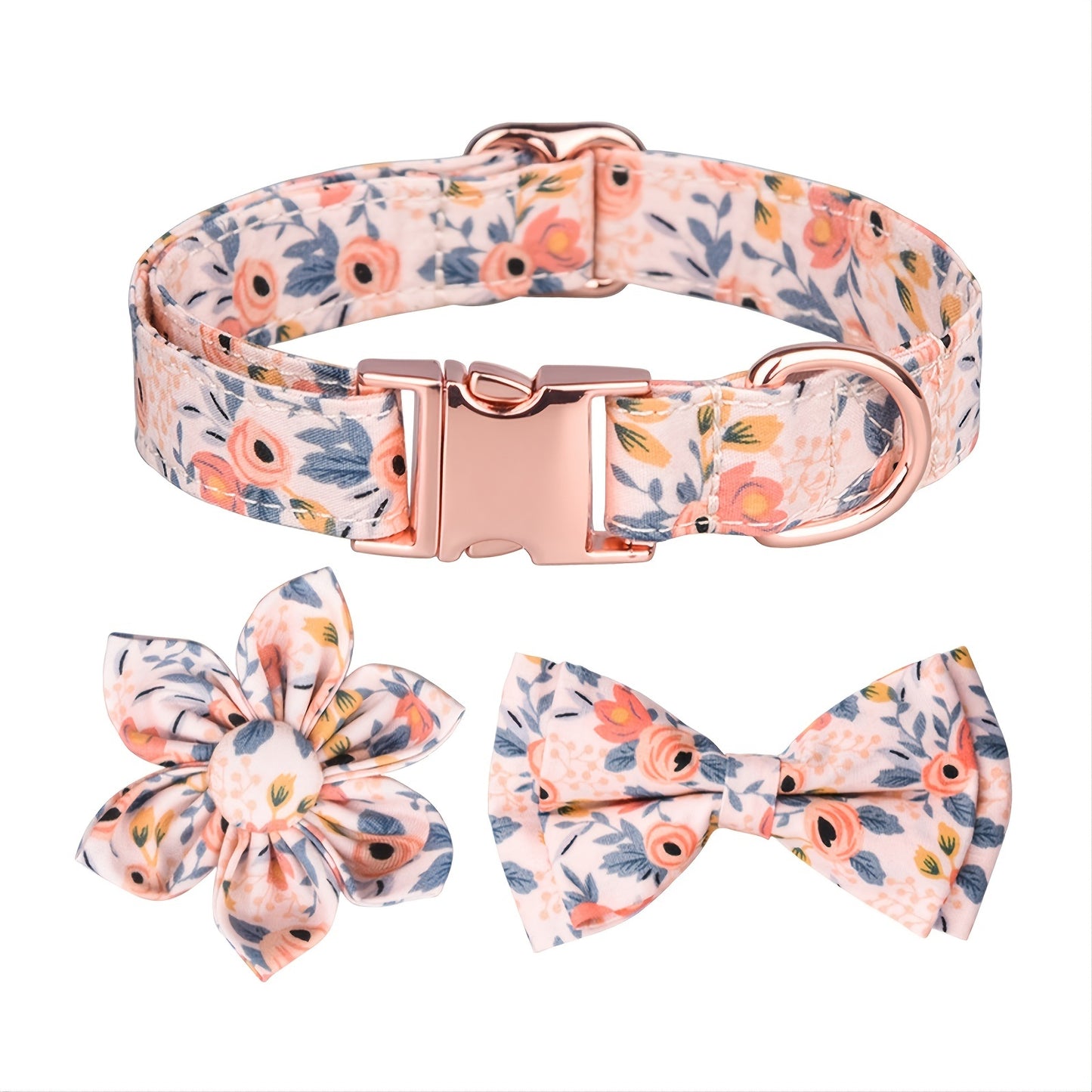 Sweet Girl Dog Collar, Bow, and Flower