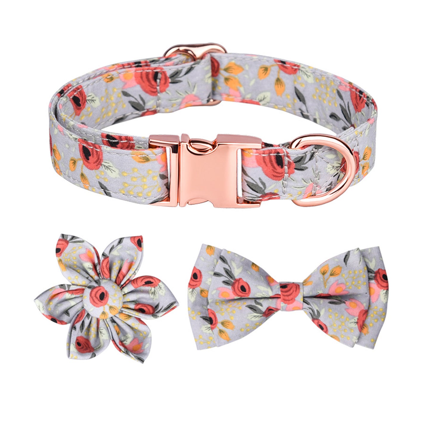 Sweet Girl Dog Collar, Bow, and Flower